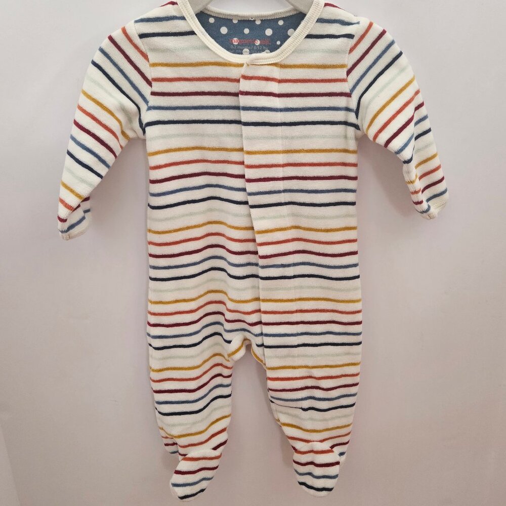 Magnetic Me Multi Stripe Velour Magnetic Footie Unisex Size 0-3 Months